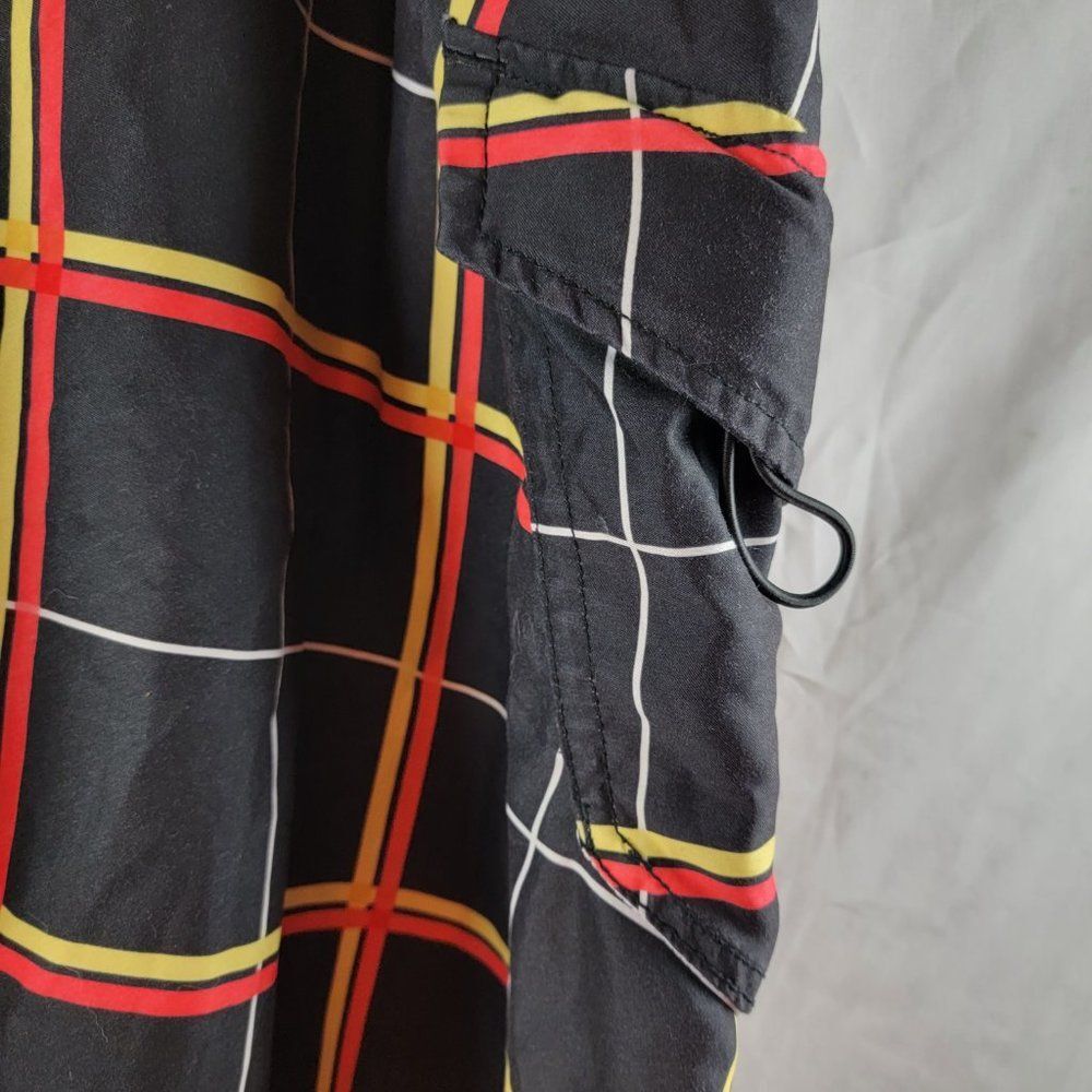 Fox Racing Shorts Mens 38 Black Yellow Swim Trunks Board Surf Drawstring Pocket - Picture 6 of 7